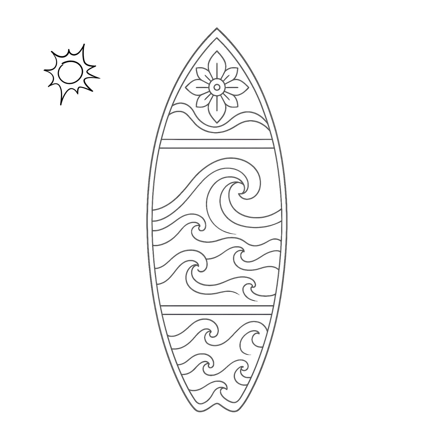 Free Full Version: Surf Dreams — Digital Coloring Book (Printable PDF)